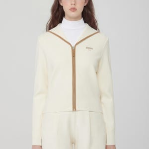보스골프 세일러 카라 풀집업 스웨터 가디건 WOMAN IVORY