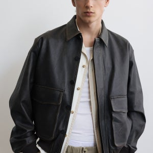 [르셉템버] DISTRESSED LEATHER BOMBER JACKET [BROWN]
