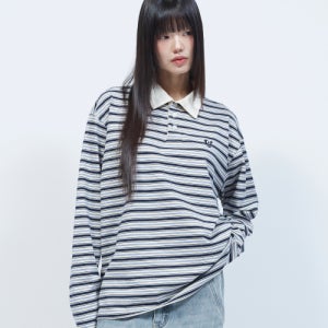 [엘엠알] 멀티 스트라이프 카라 긴팔 티셔츠 NAVY BQQLSAS108NA