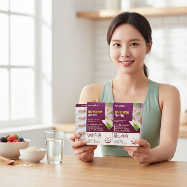 내츄럴플러스 체지방 다이어트 4개월 120정 녹차추출물 바나바잎추출물 무리한다이어트 혈당관리 <b>체중감량</b>