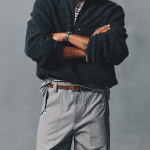 [히스 ] [HIS] 차콜 하프집업 플리스 풀오버 HRJU6E812CG