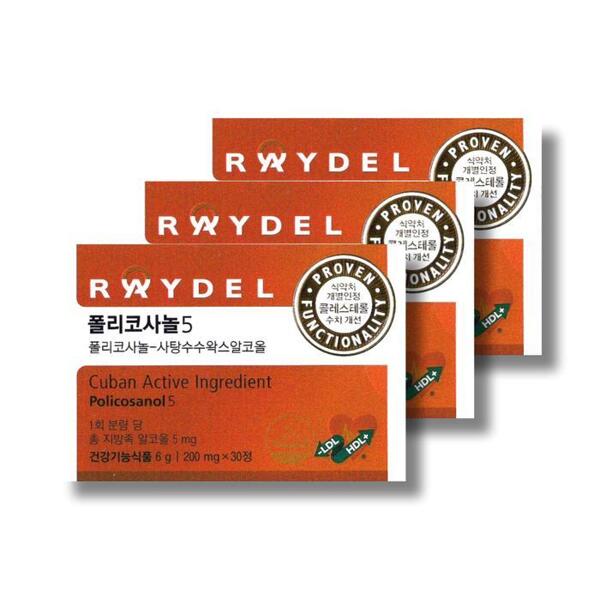 <b>레이델코리아</b> <b>레이델</b> 폴리코사놀5 200mg 30정 3박스 /wb (42521871)