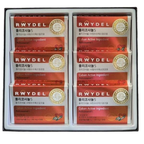 <b>레이델코리아</b> <b>레이델</b> 폴리코사놀5 200mg 30정 6박스 /wb (42521874)