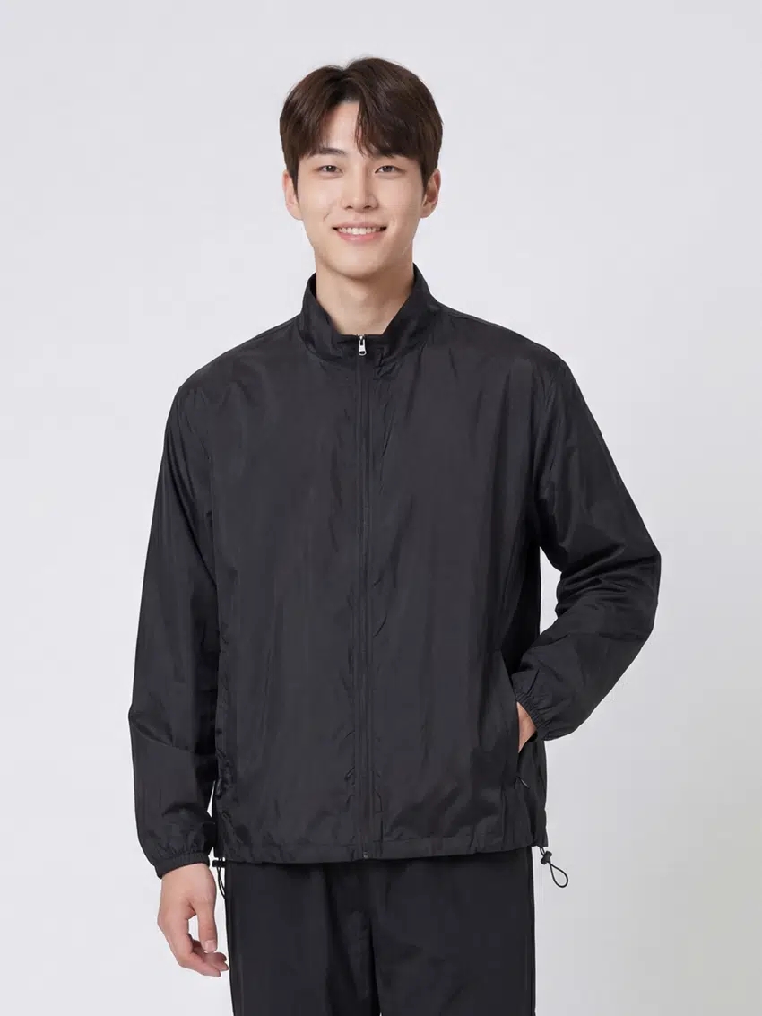 다이소 [공용] 나일론 집업 바람막이 S/M/L/XL/2XL 블랙 O202601123405