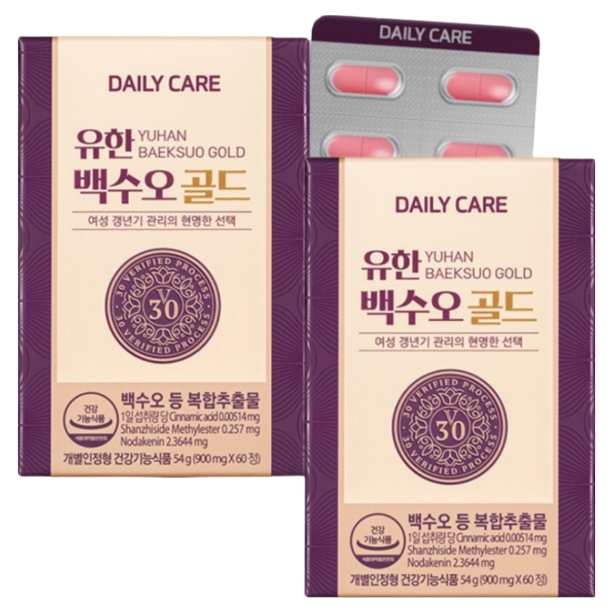 [60정X2박스 총2개월분] 유한양행 유한 백수오 골드 여성 갱년기 에스트로겐  60정  2개