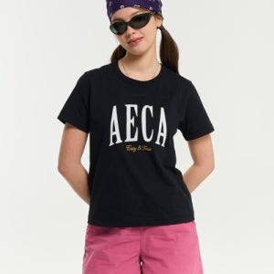 [에이카화이트] (Woman) AECA SYMBOL FELT HALF SLEEVE TEE-BLACK WW2602TS42BK