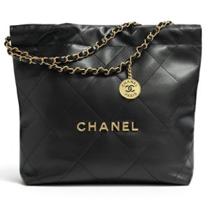 샤넬 [명품]  22 스몰 핸드백 샤이니 카프스킨 골드 메탈 블랙 가방 AS3260 B19059 94305 TRN