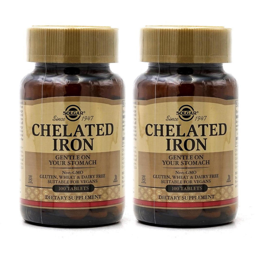 2개 솔가 <b>킬레이트 아이언</b> 철분 100 타블렛 영양제 Solgar