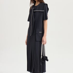 [럭키슈에뜨]Atelier Modified Sailor Collar ShortSleeve Long Dress dark navy