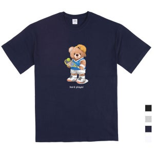 폴앤폴 테니스 곰돌이2 라운드 남여공용 반팔 20수 4컬러