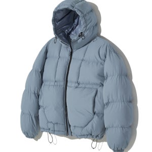 [어반디타입] 헤비 웰론 배색 후드 숏 패딩_블루 UBDWHD002BL