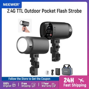 NEEWER 120Ws 2.4G TTL 야외용 스트로브 플래시, Godox 호환, 1/8000s HSS 모델링 라이트가 있는 휴대용 스튜디오 모노라이트