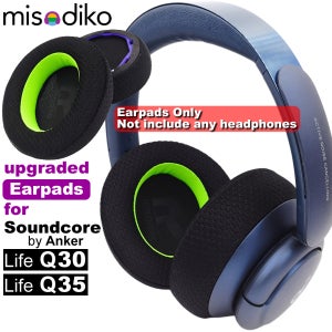 Misodiko 사운드코어 교체용 이어패드, Anker Life Q30, Q35 헤드폰, 업그레이드