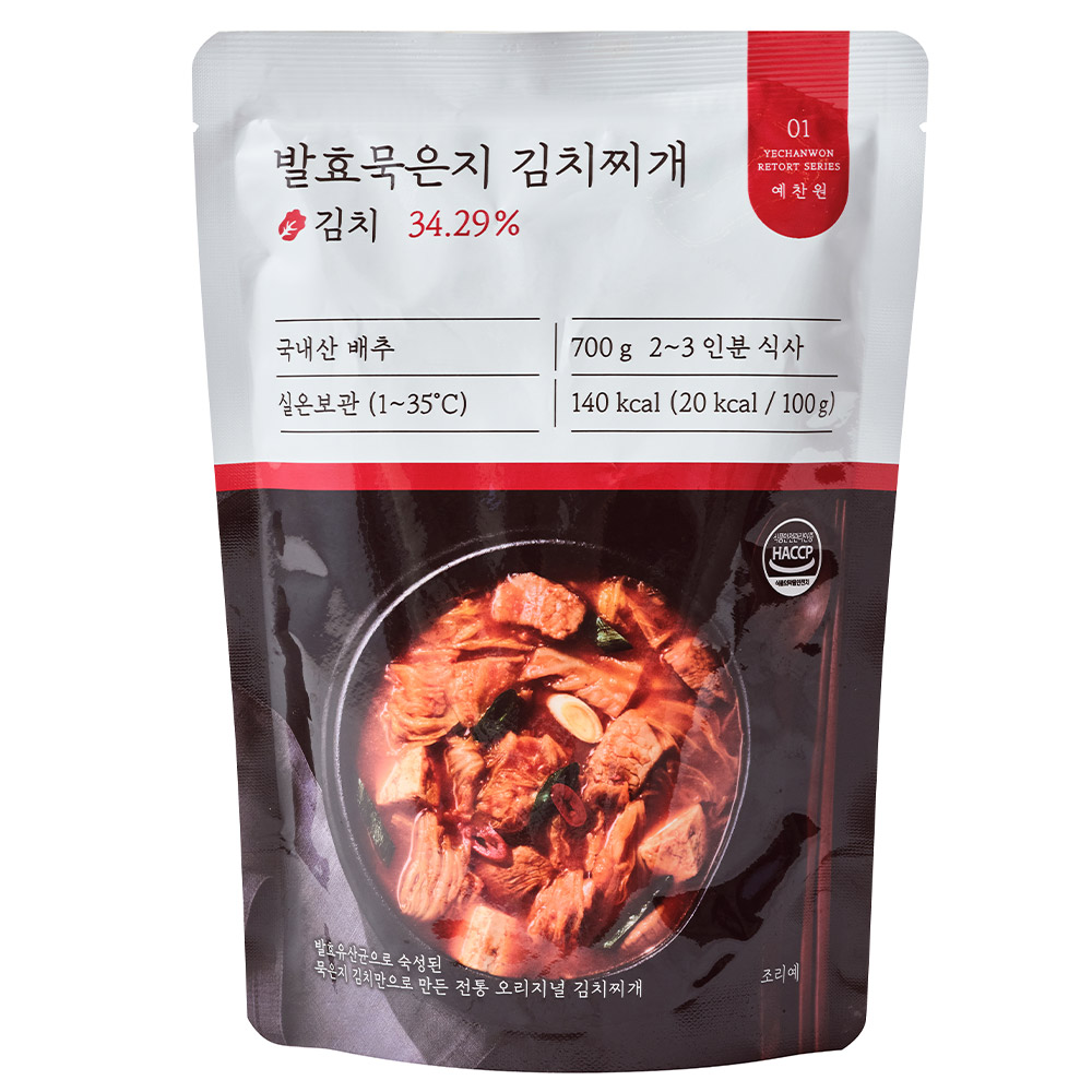 BJ Food Yechanwon Fermented Aged Kimchi Stew (Kimchi Jjigae) 700g, 1pc