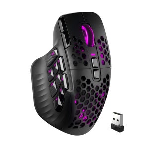 SOLAKAKA SM809 Pro 무선 MMO 게이밍 마우스 PAW3311 16개의 측면 버튼 24000 DPI RGB 허니컴 프로그래밍 가능 매크로 무선 마우스