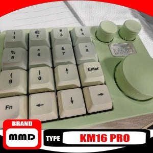 MMD KM16 Pro 기계식 키보드 가스켓 핫스왑 3모드 알루미늄 합금 3노브 디자이너 PS PR C4D 편집용 미니 키보드