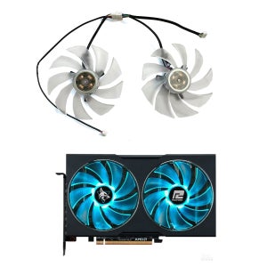 전원 컬러 RX 6650 6600 XT 7600XT Hellhound 그래픽 카드 팬용 새 98MM 4PIN FD10015H12D RX6600XT 6650 GPU 팬