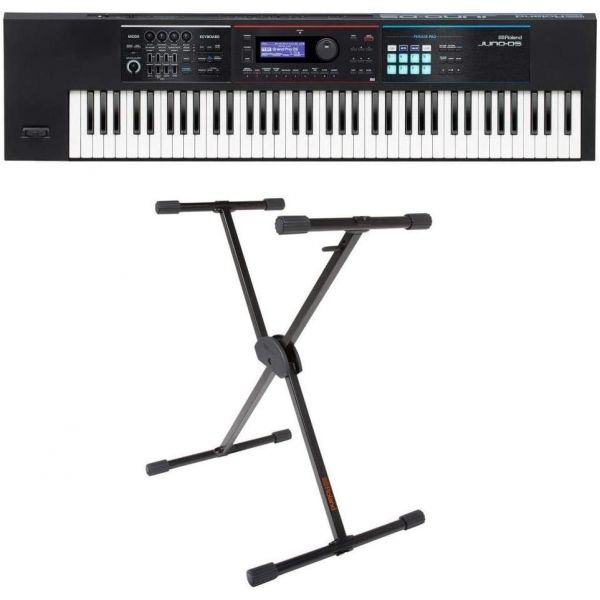 Roland 롤랜드 JUNODS 시리즈 76키 신시사이저 싱글 브레이스 키보드 X스탠드 번들 KS10X