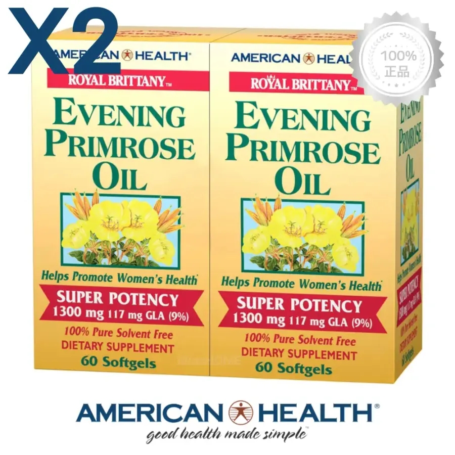 [2병] 아메리칸헬스 달맞이꽃종자유 1300mg 60캡슐 이브닝 프림로즈 오메가6