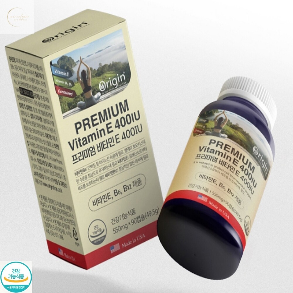 오리진 오리진 프리미엄 <b>비타민E</b> 400IU (550G X 90캡슐) 피부건강 피부영양제 종합비타민 종합영양제
