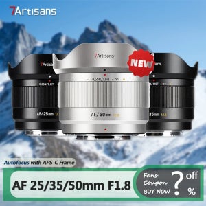 7artisans AF 25/35/50mm F1.8 APS-C 프레임 대구경 미러리스 카메라 렌즈 (소니 E, 후지 X-마운트) 인류 사진 촬영용