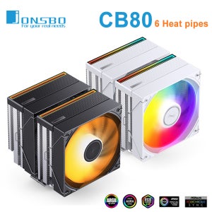 Jonsbo CB80 공랭식 라디에이터 6 히트파이프 트윈 타워 라디에이터 컴퓨터 케이스 더블 팬 공랭식 LGA1700 115X 1200 1851 AM5