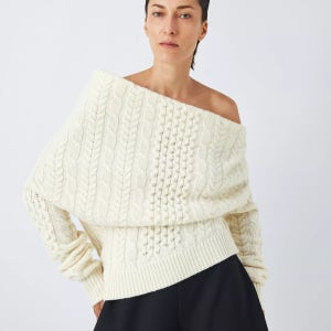 John Lewis x A.W.A.K.E. MODE 비대칭 케이블 니트 점퍼 Asymmetric Cable Jumper 112310479 Ecru 121734304