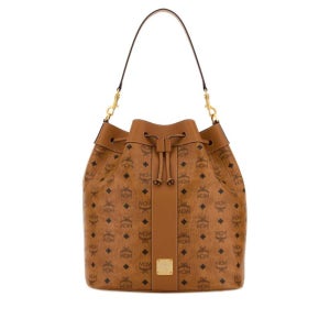 MCM 엠씨엠 여성 브라운 라지 캔버스 프린티드 미니 버킷백 MWDGSDU02 CO