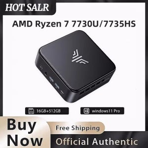 AMD Ryzen7 7735HS/7730U 32GB 512GB SSD 탑재 미니 PC, AMD 미니 PC 컴퓨터 게이밍 PC, 4K HDMI DP Type-C Wi-Fi 지원