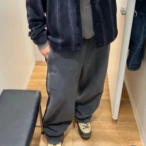 유니클로 니들스 콜라보 Needles 남녀공용 플리스 와이드 팬츠 와이드핏 바지 483979