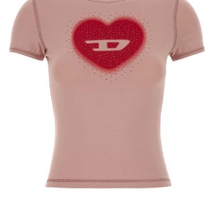 디젤 핑크 스트레치 코튼 티셔츠 A209800QHHA 33L