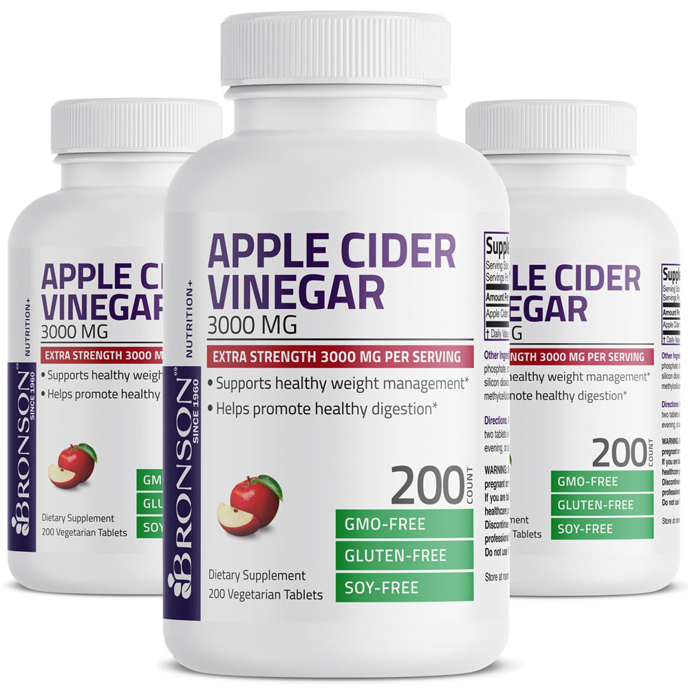 <b>브론슨</b> 뉴트리션 애플 사이다 비니거 3000mg BRONSON  3개  200정