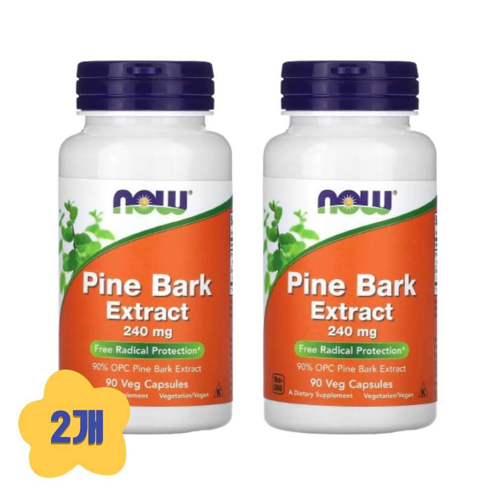 (2개) 나우푸드 소나무껍질 추출물 <b>파인바크 240mg</b> 90베지캡슐