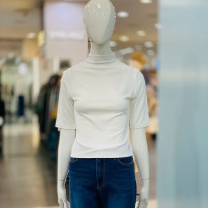 클리지 반목 무지 5부소매 티셔츠 CQ3WTS01