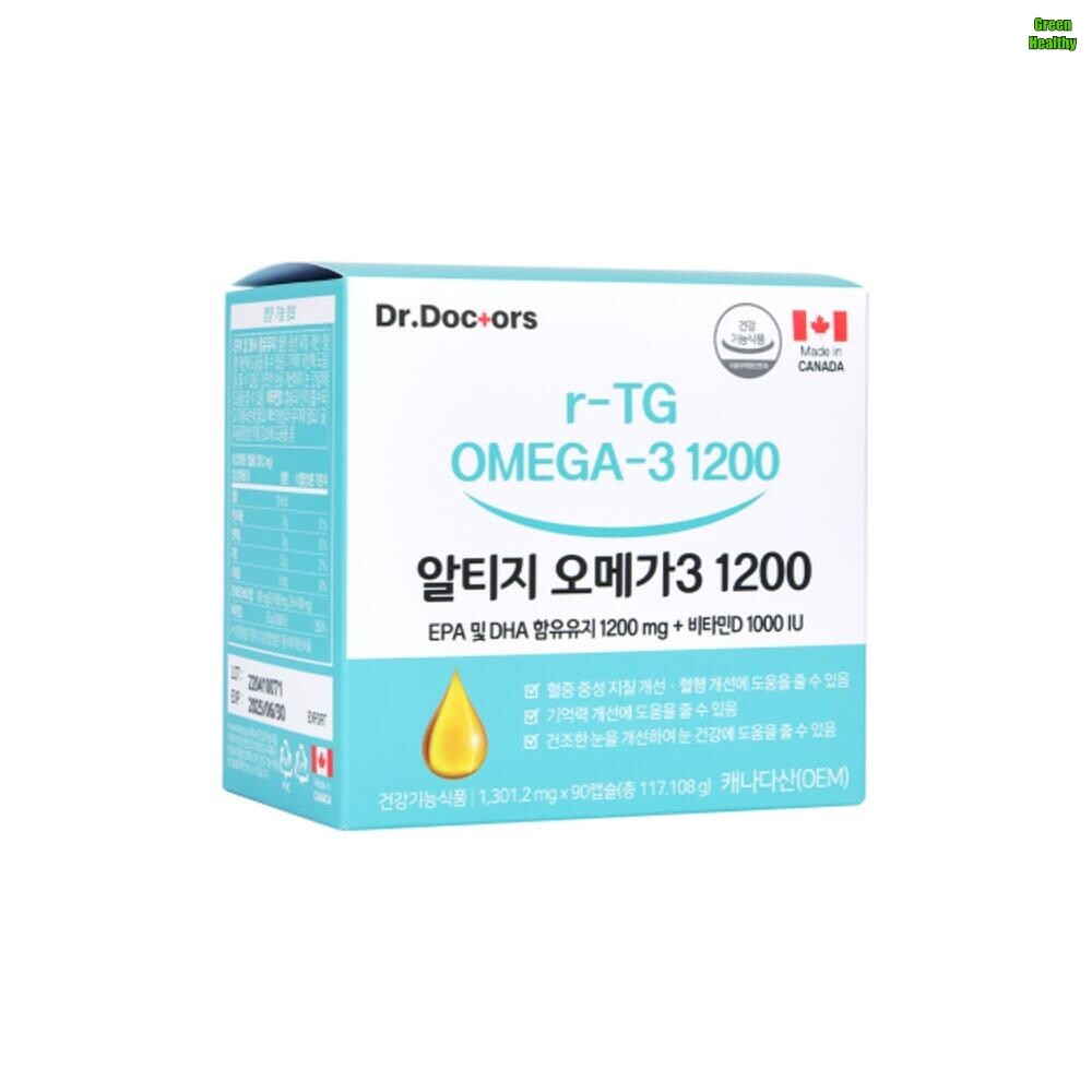 <b>닥터닥터스</b> rTG 오메가3 <b>EPA</b> DHA 1200mg 90캡슐 건조한눈 눈노화 도움