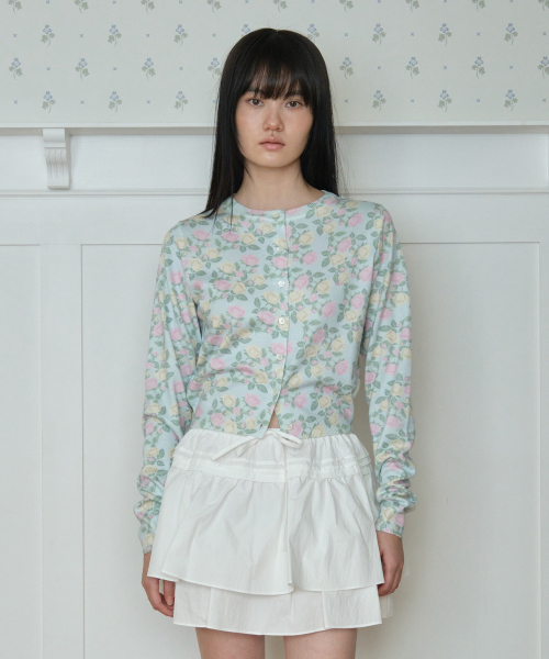 [튜드먼트] ROSE PRINTED CARDIGAN_LIGHT BLUE TM26SKN04LB