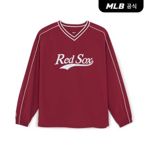 MLB 26SS 공용 바시티 컬시브 레터링 우븐 맨투맨 BOS (Wine) 3AMTV0161-43WIS