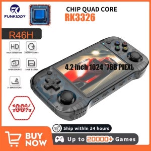레트로 휴대용 게임 콘솔 4.2인치 R46H 리눅스 시스템 64G/128G IPS 스크린 휴대용 2인용 WIFI 포켓 R46S
