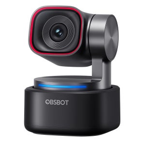 OBSBOT Tiny 3 AI 기반 공간 음향 4K 웹캠, 1/1.28인치 센서, 트리플 마이크, 음성 및 제스처 제어 기능을 갖춘 AI 추적 PTZ 카메라