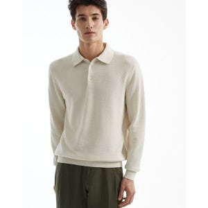 [닥스] 크림 코튼 텍스쳐드 카라넥 긴팔 스웨터 DMSW4AC01CR