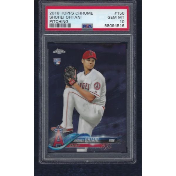PSA 10 2018 오타니 쇼헤이 탑스 크롬 루키 카드 피칭 150 등급 젬 민트 앵글 슈퍼스타 MVP 레어