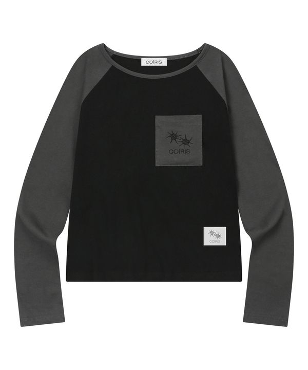 코이리스 <b>레이쉬</b> 나그랑 배색 긴팔 티 C-P00000DW
