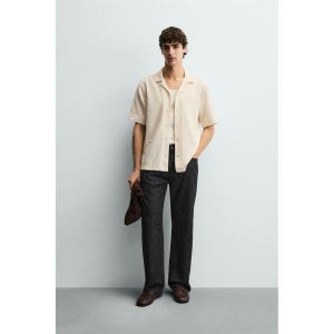 ZARA 자라 4333 476 712 자카드 테리 셔츠 크림색