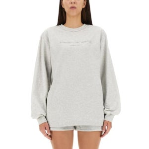 알렉산더왕 여성 그레이 로고 긴팔 티셔츠 UCC3231643050