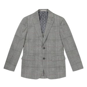 남성 린넨혼방 빅체크 자켓 그레이 (A0C910734)