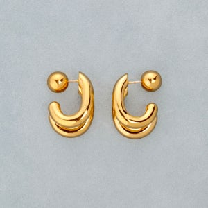 [컨템포러리젠더] [컨젠] Essential Dual Hoop Earrings 에센셜 듀얼 후프 이어링