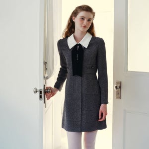 [롯데백화점] 라인 [정상가:365,000] [온쇼페]리본 배색카라 원피스(NNOPPK61) LE1221045125