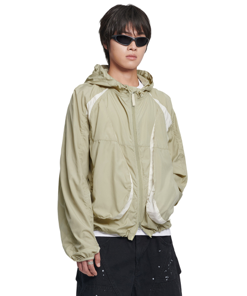 [노매뉴얼] LIGHT SLASH JACKET - BEIGE NMSS62WB04BEG