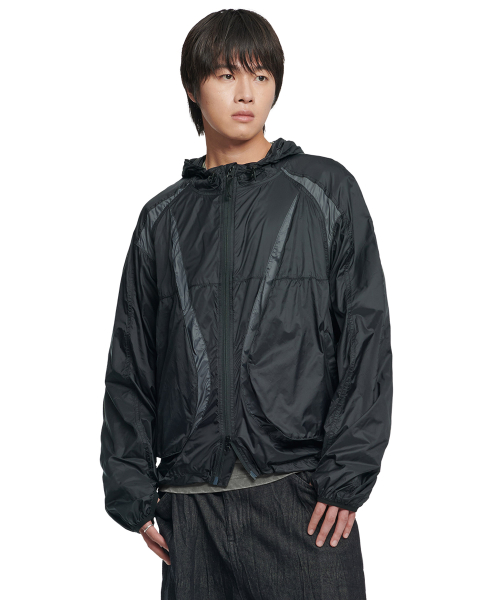 [노매뉴얼] LIGHT SLASH JACKET - GLOSSY BLACK NMSS62WB04GBK