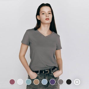 [지오다노/본사] 325519 브이넥 반팔티 (TAG가 9,800원)